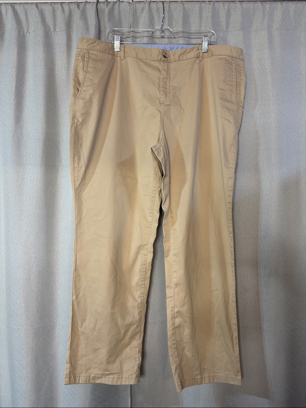 L.L. Bean Straight-Leg Pants in Khaki Tan